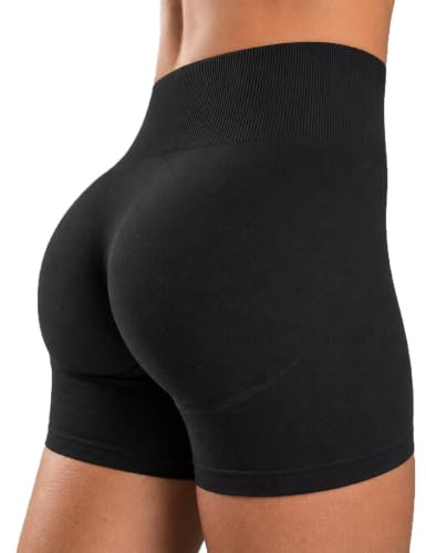 SMILODOX Sport Shorts Damen Amaze Pro, Seamless Blickdichte Radlerhose, Unsichtbarer Scrunch-Effekt, V-Shape High Waist Kurze Sporthose Biker Shorts Yoga Fitness Gym