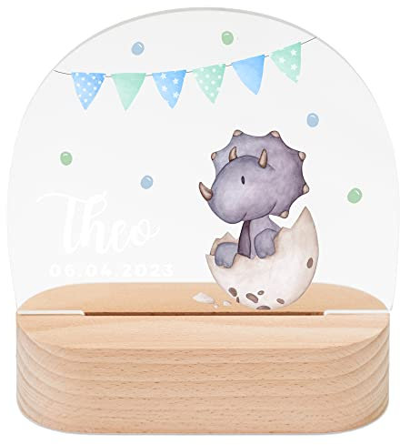wunderwunsch - Personalisiertes Nachtlicht für Babys - Individuelle Nachttischlampe für Kinder - Personalisierte Geschenke Kinder - Babygeschenk - Geschenk zur Geburt