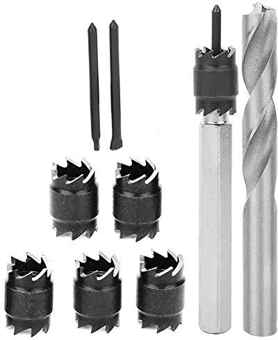 Cortador Soldadura Puntos 9 Piezas, Juego Accesorios para Herramientas Perforación Soldadura con Broca HHS, Brocas Removedoras 3/8 Pulgada Removedor Corte Orificios Chapa Hexagonal para Soldadura