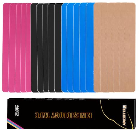 Kinesiologie Band<20PCS>Kinesiotapes Streifen Precut,Elastisches Athletic Band für oints Support&Muskel Schmerzlinderung <5cm, 25cm/Trip>Baumwolle wasserdichtes Sport Band(Mix-4)