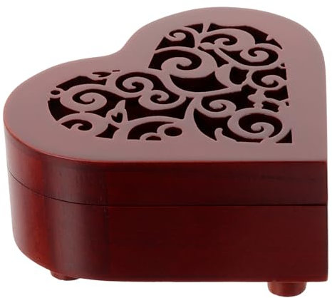 Gogogmee Holz Spieluhr in Herzform Aufbewahrungsbox Aus Holz Vintage-stil Diy-musikbox Dekoration Für Frauen Geschenkidee Für Familie Und Freunde