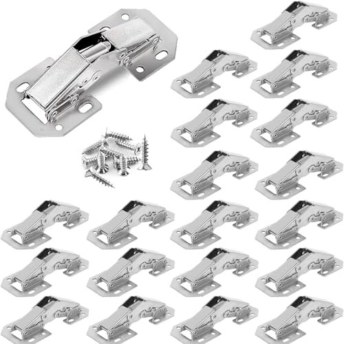 WOOLUCK 20pcs Bisagras para Muebles de Cocina, Bisagra Atornillable de 90 Grados, Bisagras Puertas, para puerta de muebles