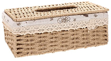 CULPRT Papierkasten Aufbewahrungsbox Rouge Serviettenhhalter Tissue Paper Box Abdeckung Toilettenpapierbeutel Zartes Gewebebehälter Haushalt Serviette Hülle/Beige/26 * 13Cm