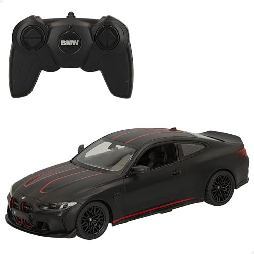 ColorBaby Rastar - Coche teledirigido, BMW M4 CSL, Licencia Oficial, Escala 1:16, con luz, Color Negro Mate, Coches teledirigidos, Vehículo radiocontrol, Control Remoto, Regalos para niños (41281)