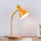 SUAVER Metall Tischlampe, Nordic Modern Creative Tischlampe Schlafzimmer Nachttischlampe Augenschutz Lesetischlampe Verstellbare Schreibtischlampe E27 Holz Metall Nachtlampe(Gelb)