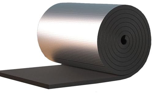 Reflexionsfolie Heizung Selbstklebend Feuerfest Isolierfolie Thermofolie Dampfsperre Aluminiumfolie Wärmereflektierende Folie Heizkörper, Geeignet für Wärmedämmung, Kälteschutz, Verdunklung, 5mm Dicke