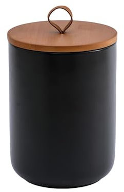outer treasure Küchen-Aufbewahrungsdose, dekorative Lebensmittelaufbewahrung, Tee, Kaffee, Zucker, Brot und Kekse, Keramikdose mit leicht zu öffnendem, luftdichtem Deckel (schwarz)