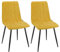 WAFTING Esszimmerstühle 2er Set, Gepolsterter Stuhl mit Hoher Rückenlehne, Esstischstühle mit Metallfuß, für Esszimmer, Wohnzimmer, Küche, Schlafzimmer und Empfangsraum, Gelb