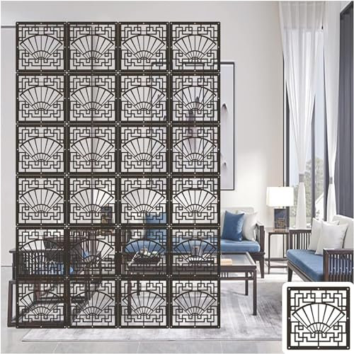 Hanging Divider Panel,Trennwände Panel Screen, Dekorative Trennwände, Wandtrennwand, Trennwand for Esszimmer, Hotel, Bar, hängende Raumteiler (Farbe: Schwarz, Größe: 29 cm – 20 Stück) (Color : Black