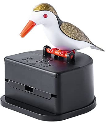 Dispenser automatico per stuzzicadenti a forma di uccello, porta stuzzicadenti portatile divertente in resina portatile per tavolo