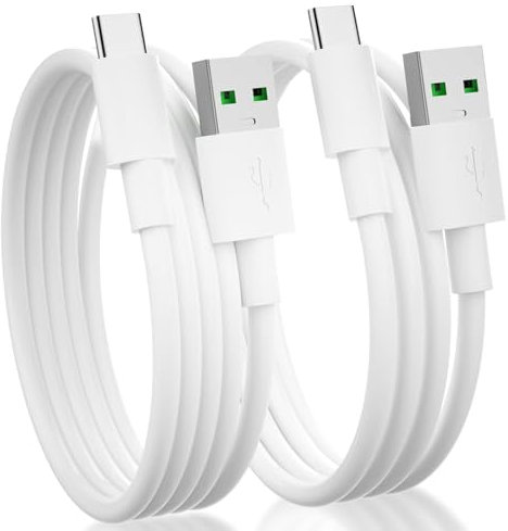 ACANDYA USB C Cable for OPPO Find X5 Pro Reno10 Reno8, USB C Quick Charge Cable SUPERVOOC 80W Charging Type C Cord for OnePlus 12R 11 Nord 2T 10 Pro Realme GT NEO 3T (2 Pack/1.8M)