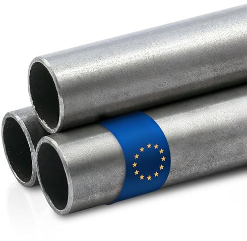 Stahl-Shop24 - Stahl Rundrohr Hohlprofil geschweißtes Metall Stahlrohr für Stahlbau, Rohr zum Heimwerken an Treppengeländern und Geländer Treppen, Länge:2000 mm, Abmessung: Ø88.9x3.2 mm