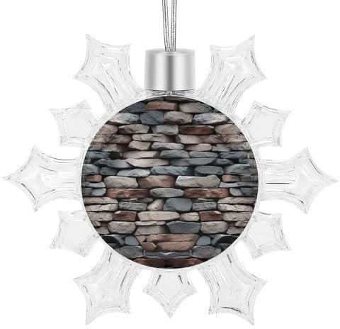 Weihnachtsbaumschmuck, mit Stein bedruckt, Schneeflocken-Ornamente, hängende Weihnachtsbaumschmuck