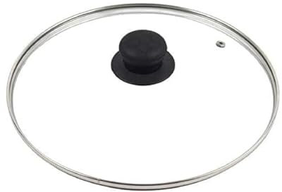 DIOXSTAR Transparent Glass Lid Cover, Heat Resistance, Ensuring Long-Lasting Performance, Ergonomic Knob, Comfortable, Sleek, Modern Design, Easy-Grip Knob, (20CM)