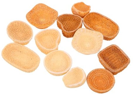 TOYANDONA Miniatur Rattan Korb Dekoration 12 Stück Kreative Flechtkörbe Für Puppenhaus DIY Garten Deko & Mini Picknick Körbe Hochwertige Mini Aufbewahrungskörbe
