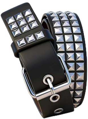 MAIXIANGGUOJI Rivet Belt Rock Punk Studded Belt Goth Row Pyramid Square Vintage Punk for Jeans Rockwear Women/Men