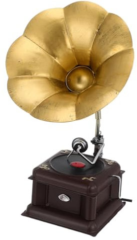 HOOTNEE Nadel Für Plattenspieler Klassischer Plattenspieler Vintage-grammophon Spieluhr-Ornament Für Schreibtisch Plattenspieler-Lautsprecher Plattenaufsatz Lautsprecher Für Heimdekoration