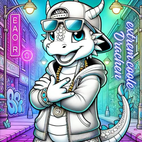 Drachen Malbuch für coole Kids & Teens: im Hip-Hop Stil zum Ausmalen