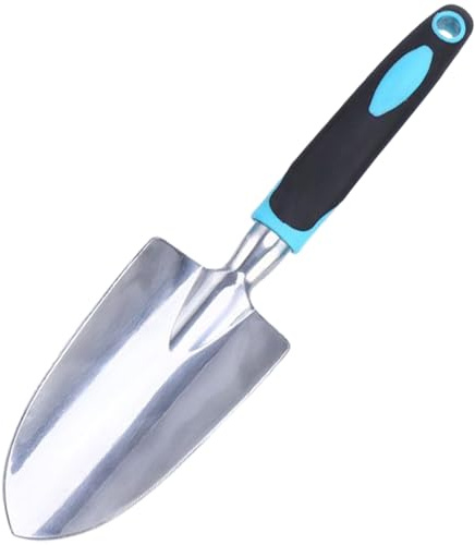 Garden Shovel Garden Hand Trowel, Heavy Duty Gardening Hand Tools with Ergonomic Handle, Rust-Resistant Small Garden Spade for Busy Farmer Digging, Planting and Transplanting (Blue)