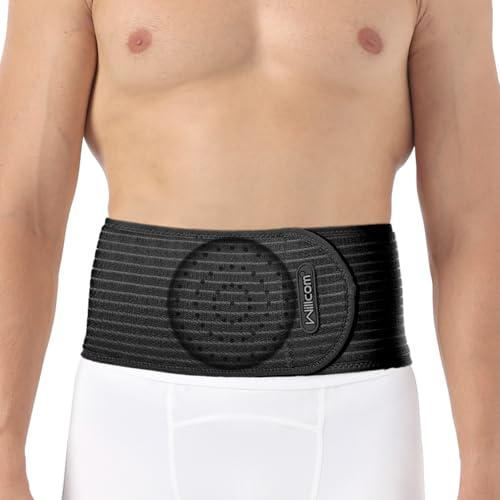 Willcom NabelbruchBandage für Männer und Frauen – Bauchstützgurt mit Kompressionsauflage zur Schmerzlinderung, Unterstützung bei Nabel, Bauchwand und Narbenbrüchen(S, Taillenumfang＜78cm)