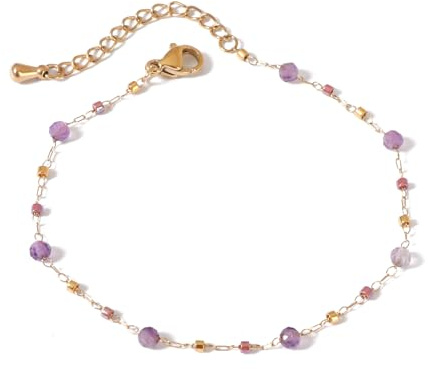 TaYolnFaSo perles en pierre naturelle bracelet délicat empilable bracelet à maillons cristal guérison pierre précieuse bijoux cadeau pour femmes