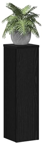 vidaXL Plant Stand 2 pcs Black Oak 17 x 17 x 60 cm Engineered Wood