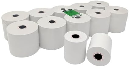 10 Rolls of 57mm x 80mm Thermal Till Rolls–BPA-Free Receipt Paper for POS, Cash Registers, PDQ Machines with Red Warning Strip