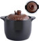 Cacerola de barro estilo barro, olla redonda de porcelana con tapa y asa, olla sopera de cerámica for cocina de restaurante (3,5 L)(2.5L)