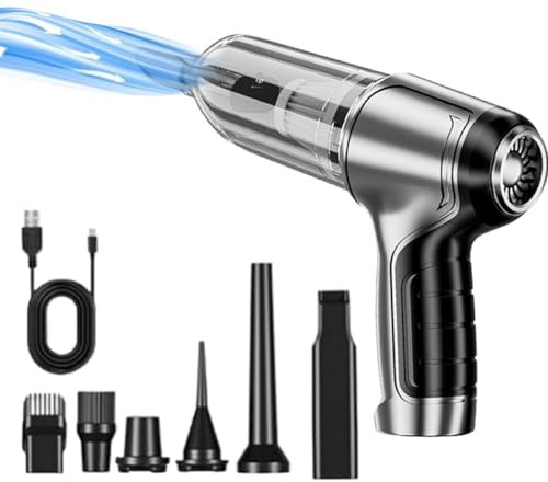Power Cleany handstaubsauger, Handstaubsauger Akku, 18000Pa Autostaubsauger mit Bürstenloser Motor, Mini Staubsauger, Auto Kabellos Staubsauger für Büro Genutzt, Haus, Küche, Tierhaare (Grey)