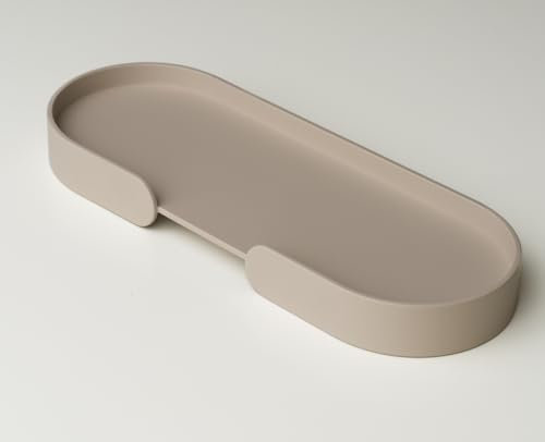 Siqual Design Kleines Metall Tablett – Stilvolles & vielseitiges Serviertablett für Küche, Bad & Wohnbereich, in Mehreren Varianten, Made in EU – Tablett Mortimer (Champagne Beige)