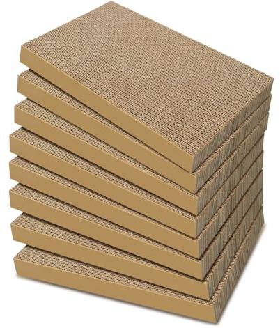 AGYM Cat Scratcher 8-Pack Refills, Large Cardboard Pads for Indoor Cats | Recyclable Corrugated Cardboard Pads, Ideal for Daily Scratching and Furniture Protection, Premium Scratch Pad for Kittens