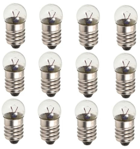 HOOTNEE Ampoule Miniature 2.5V 0.3A pour Lampe de Poche Lot de 12 Ampoules à Vis pour Expériences Électriques pour Camping et Éducation Physique