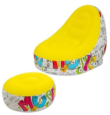 Luxe Thick Flocking Inflatable Lazy Sofa – Portable Camping Air Couch + Indoor Folding Bed, Insta-Worthy Design, Fast Inflate/De(Style1)