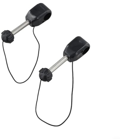 Qualoramall 2 Pack Paddle Lock Anchor Oar Holder for Inflatable Boat Canoe Raft 360 Degree Rotating Plastic Metal Support Pin Bar Black 4.3 Inch