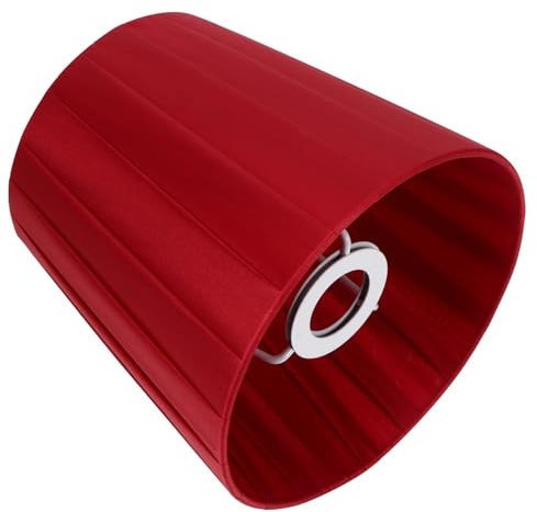 Roter Stoff Lampenschirm E14 15x14x11cm für Wandlampe | Elegante Form, Eisenrahmen, Abnehmbar, Diffuse Lichtwirkung, für Schlafzimmer, Balkon, Essbereich