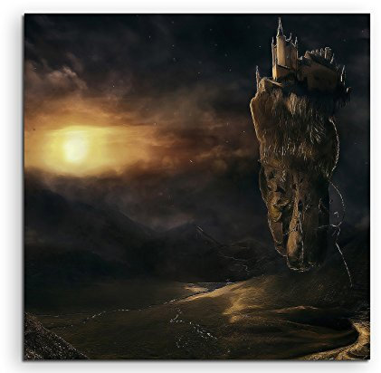Castle In The Sky Leinwandbild in 60x60cm Made in Germany! Preiswerter fertig gerahmter Kunst-Druck zum Aufhängen - tolles und einzigartiges Motiv. Kein Poster oder Plakat!