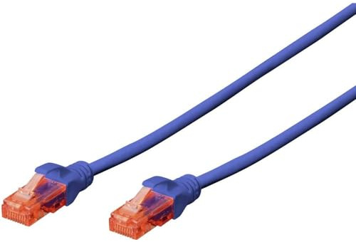 DIGITUS LAN Kabel Cat 6 – 2 m – U/UTP Ungeschirmt – 1 Gbit/s – 250 MHz – CCA Netzwerkkabel mit RJ45 – PVC-Mantel – AWG 26/7 – Kompatibel zu Cat6A und Cat5e – Blau
