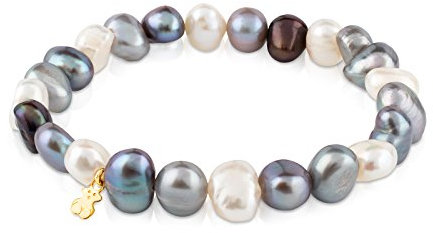 TOUS Perlenarmband für Damen mit Bärenmuster aus 18 Karat Gelbgold, 17,5 cm lang, elegant und vielseitig, Perlenkollektion