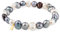 TOUS Pulsera de Perlas para Mujer con Oso en Oro Amarillo de 18kt, 17,5 cm de Largo, Elegante y Versátil, Colección Pearl