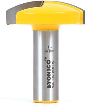 Yonico 16177 1-1/2-Inch Radius Horizontal Crown Router Bit 1/2-Inch Shank