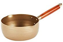 Aluminum alloy Stainless Steel Yukihira Pan, Traditional Japanese Yukihira Saucepan Non-Ctick Coating Gold (2.2 Quart)