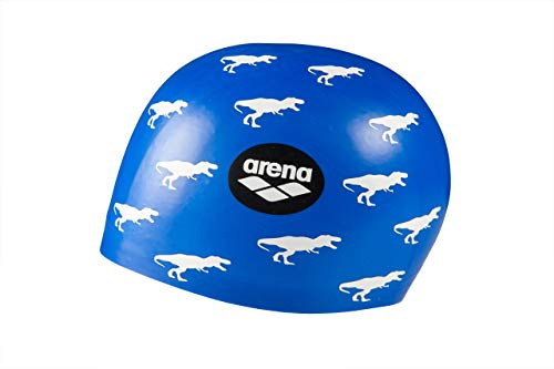 Arena Poolish Moulded Badekappe, Unisex-Erwachsene, Poolish Moulded Swim Cap, Dino Blue, Einheitsgröße