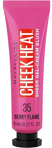 Maybelline Cheek Heat Gel-Cream Blush Makeup, Lightweight, Breathable Feel, Sheer Flush Of Color, Natural-Looking, Dewy Finish, Oil-Free, Berry Flame, 0.27 Fl Oz