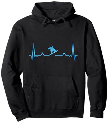 Snowboarder Herzschlag Snowboarden Herzlinie Schnee Geschenk Pullover Hoodie