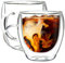 Youngever 2 Pack 250ML Glass Coffee Cups, Espresso Cups, Double Wall Thermo Insulated Coffee Cups, Glass Coffee Mugs