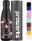 Proworks Edelstahl Trinkflasche | 24 Std. Kalt und 12 Std. Heiß - Vakuum Wasserflasche - Isolierflasche für Sport, Laufen, Fahrrad, Yoga und Camping - 1L - Flamingo - Schwarz