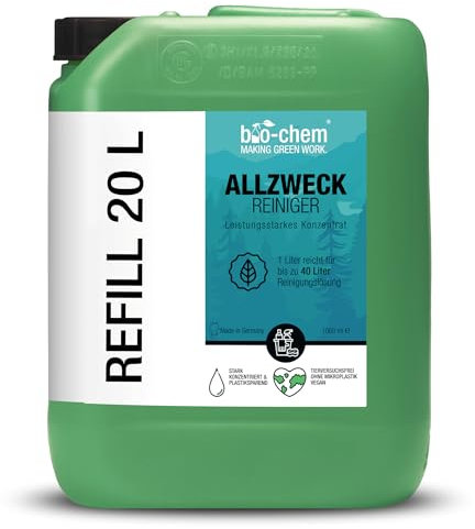 bio-chem Allzweckreiniger Konzentrat - Extrem leistungsstark für hygienische Sauberkeit - 20 l Kanister - Multi Clean Kraftreiniger Küchenreiniger - für den gesamten Haushalt, Küche, Bad, Wohnzimmer