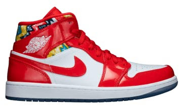 Air Jordan 1 Mid Barcelona Sweater Red Patent