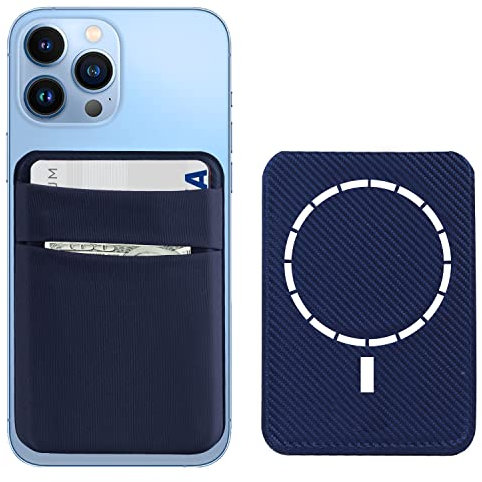 YesDoes Magnetische Handy-Kartenhalter-Brieftasche,Dehnbare Lycra-Doppeltasche für die Rückseite des Handys,Kreditausweis,Handyhülle,kompatibel mit Magsafe iPhone 15,14,13,12,Pro,Max & Mag Safe Hülle