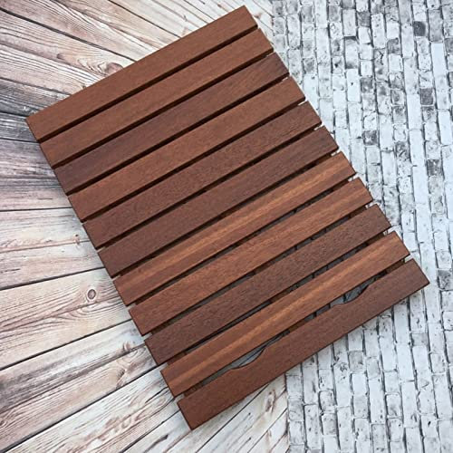 Zhaomi Umweltfreundliche Badematte aus Holz,Sauna-Duschmatte,rutschfeste Duschmatte,HolzBambus Badematte,Lattenrost-Design,für Badezimmer-Accessoires im Innen- und Außenbereich (120x70cm/47x28in)